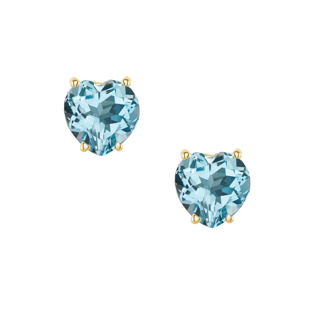 Sky Blue Topaz Sweetheart Gem Stud Earrings | Magpie Jewellery