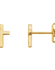 Cross Studs - Yellow gold - Magpie Jewellery