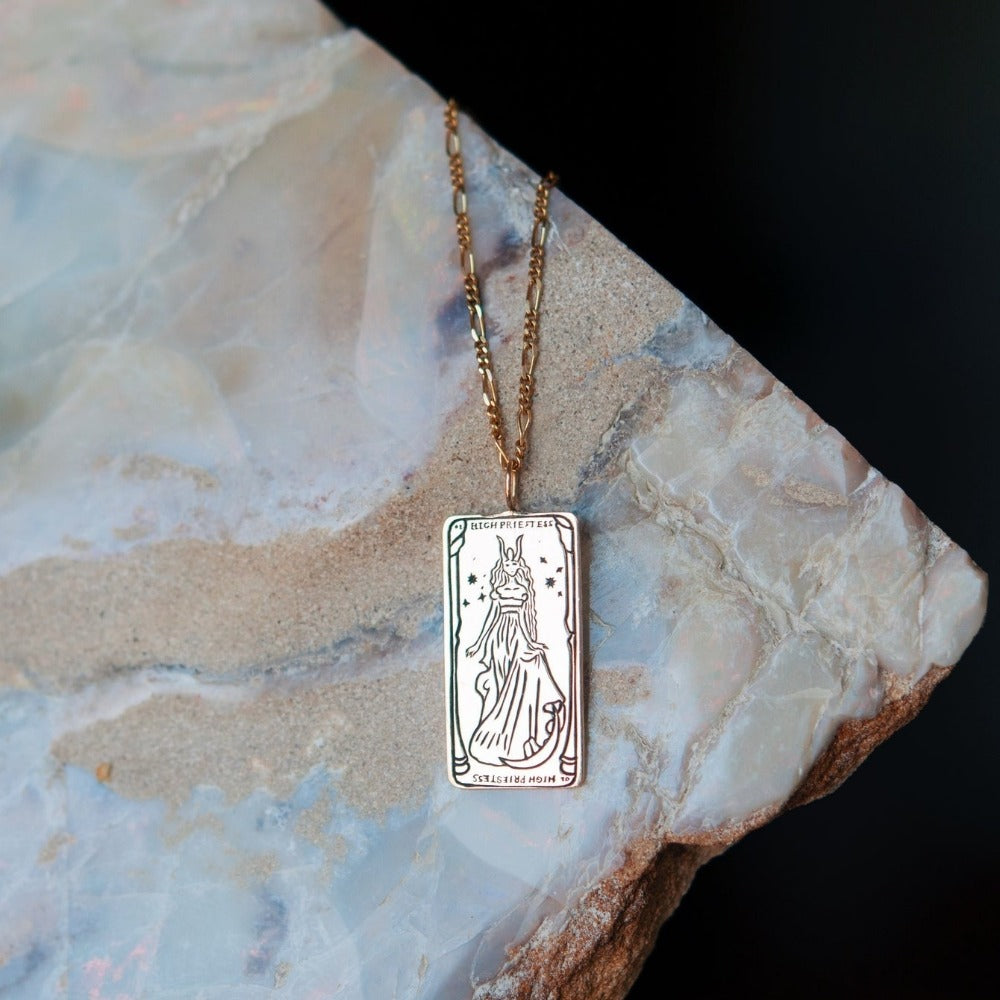 The High Priestess Tarot Card Necklace - Magpie Jewellery