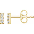 14 Gold .05ct Diamond Bar Earrings - Magpie Jewellery