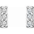 14 Gold .05ct Diamond Bar Earrings - Magpie Jewellery