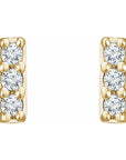 14 Gold .05ct Diamond Bar Earrings - Magpie Jewellery