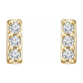 14 Gold .05ct Diamond Bar Earrings - Magpie Jewellery