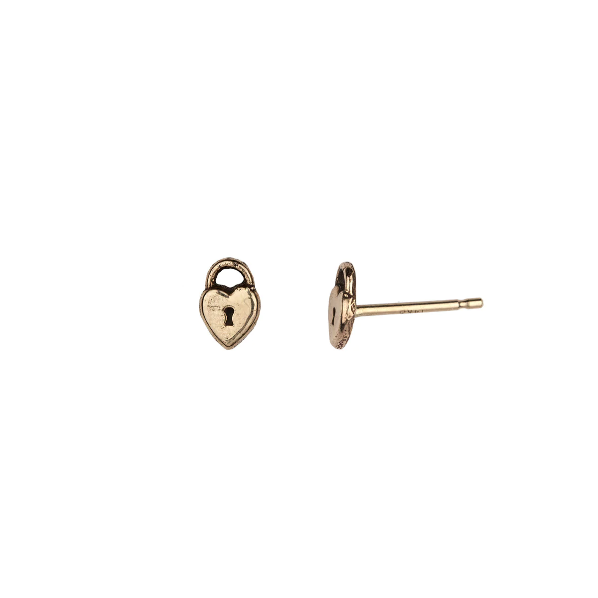 Heart Lock 14K Gold Symbol Stud | Magpie Jewellery