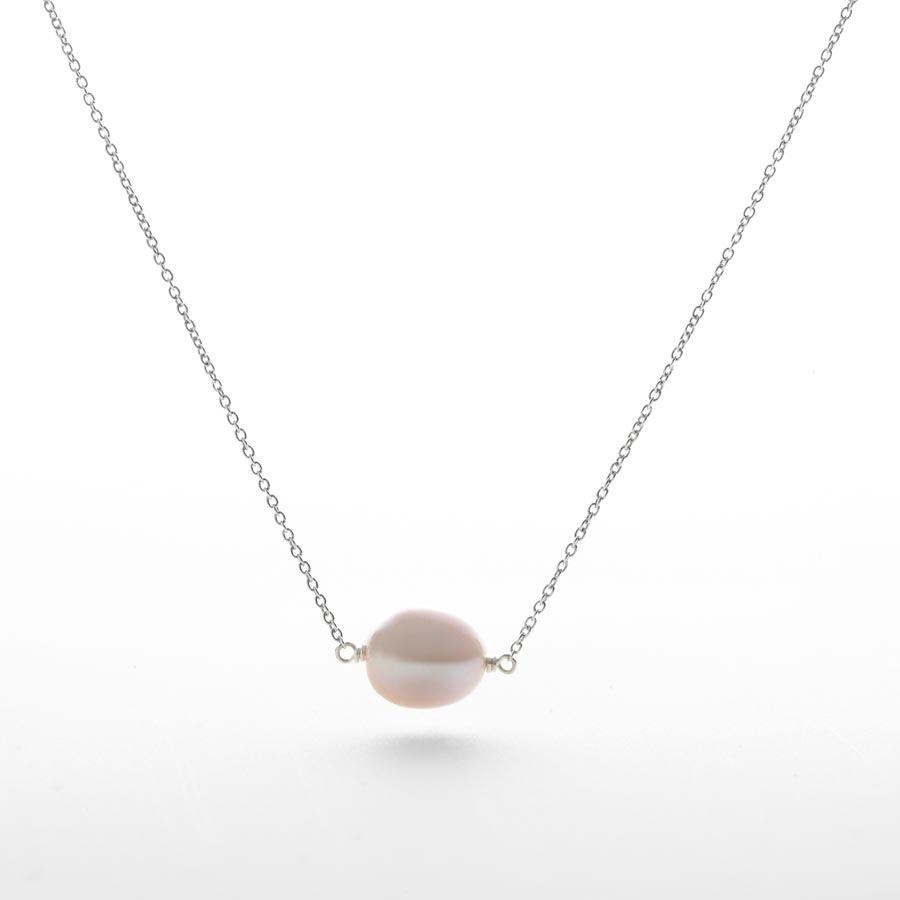 Oval Pink Pearl Necklace - Magpie Jewellery