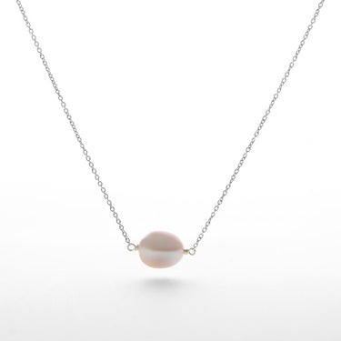 Oval Pink Pearl Necklace - Magpie Jewellery