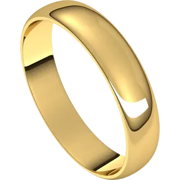 Half Round Gold 4mm Band - Magpie Jewellery