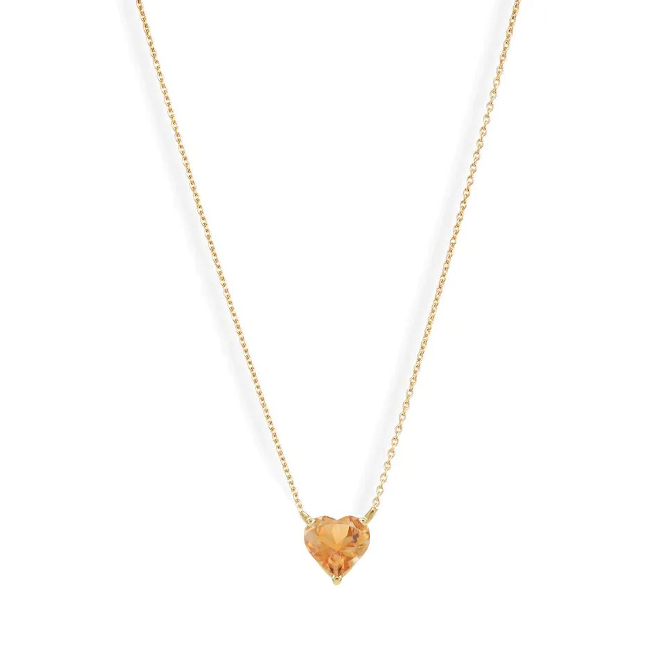 Citrine Sweetheart Gem Pendant Necklace | Magpie Jewellery