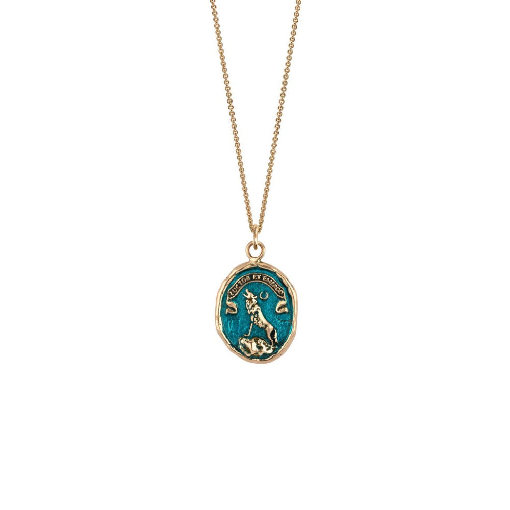 14k Gold Struggle and Emerge Talisman - Mediterranean Blue - Magpie Jewellery