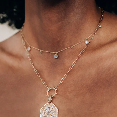 Cléo Moonstone Charm Necklace | Magpie Jewellery