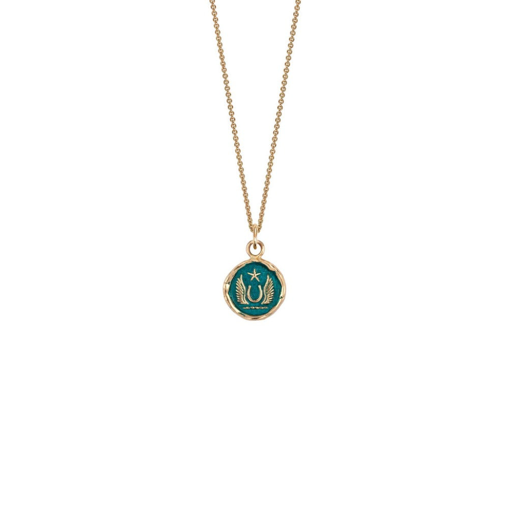 14k Gold Luck &amp; Protection Talisman - Mediterranean Blue - Magpie Jewellery