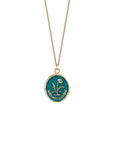 14k Gold I Will Endure Talisman - Mediterranean Blue - Magpie Jewellery