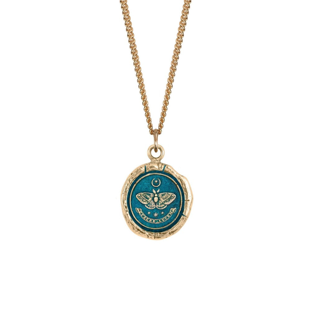 14k Gold Seek the Light Signature Talisman - Mediterranean Blue - Magpie Jewellery