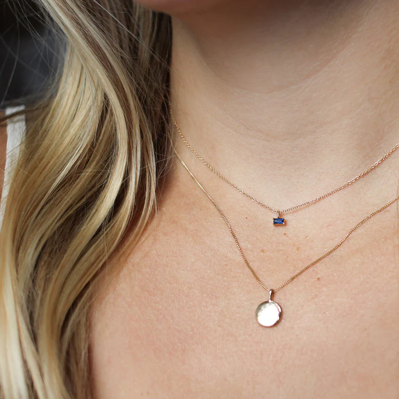 Sapphire Baguette Necklace | Magpie Jewellery