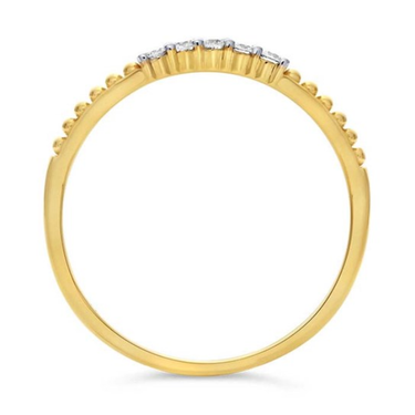 14K Gold Beaded Band With Diamonds - Magpie Jewellery