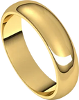 Half Round Gold 5mm Wedding Band - Magpie Jewellery