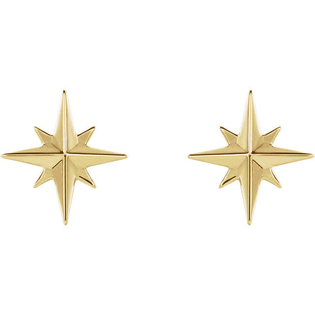 Star Studs - Yellow Gold - Magpie Jewellery