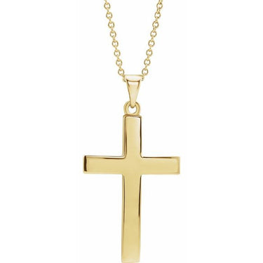 14k Gold Cross Necklace Yellow