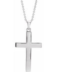 14k Gold Cross Necklace White