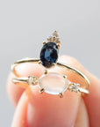 Blue Sapphire & Diamond Ring - Magpie Jewellery