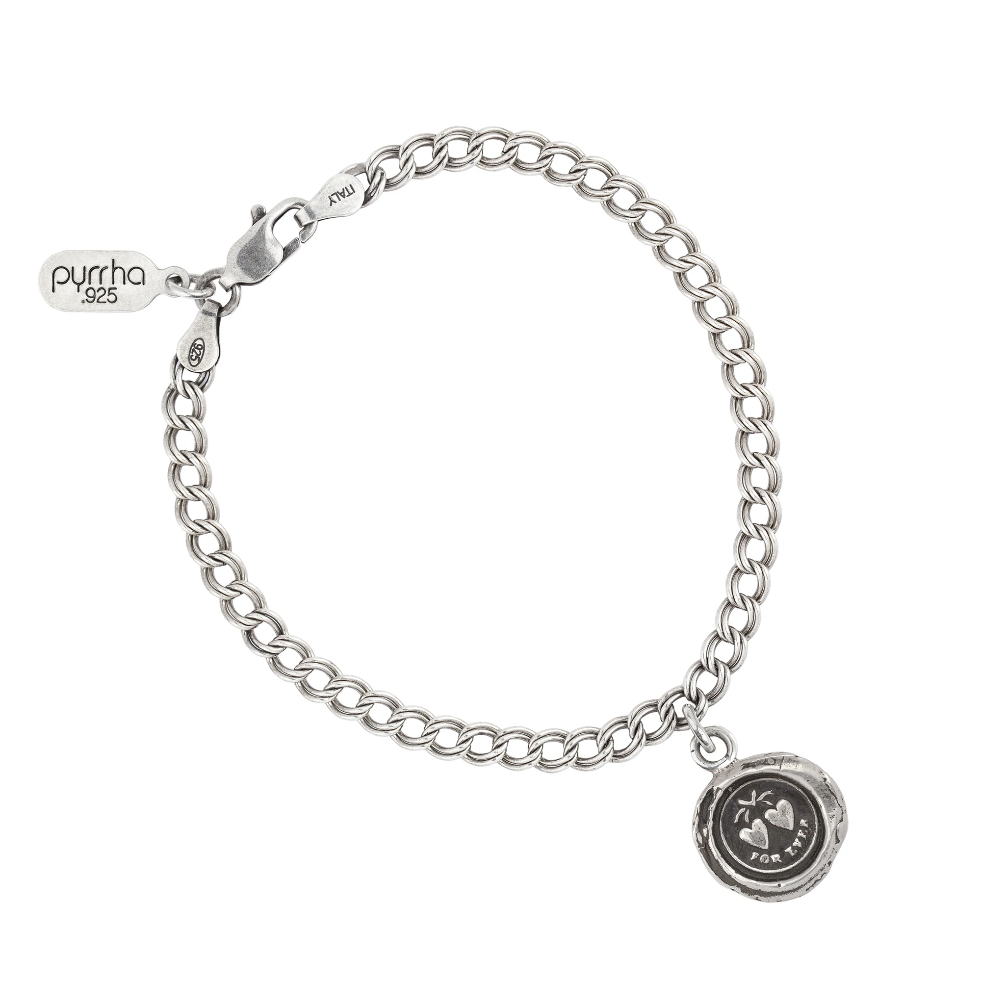 Sterling Silver Hearts Talisman Chain Bracelet | Magpie Jewellery