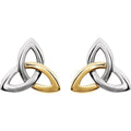 14k White & Yellow Trinity Earrings - Magpie Jewellery