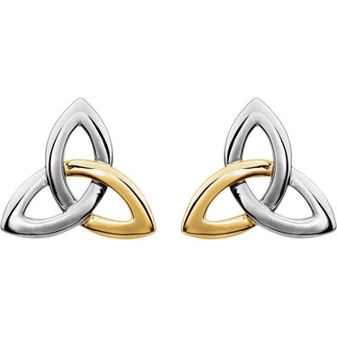 14k White & Yellow Trinity Earrings - Magpie Jewellery