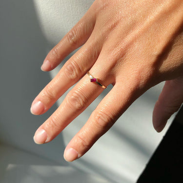 Slanted Baguette Ruby Ring | Magpie Jewellery