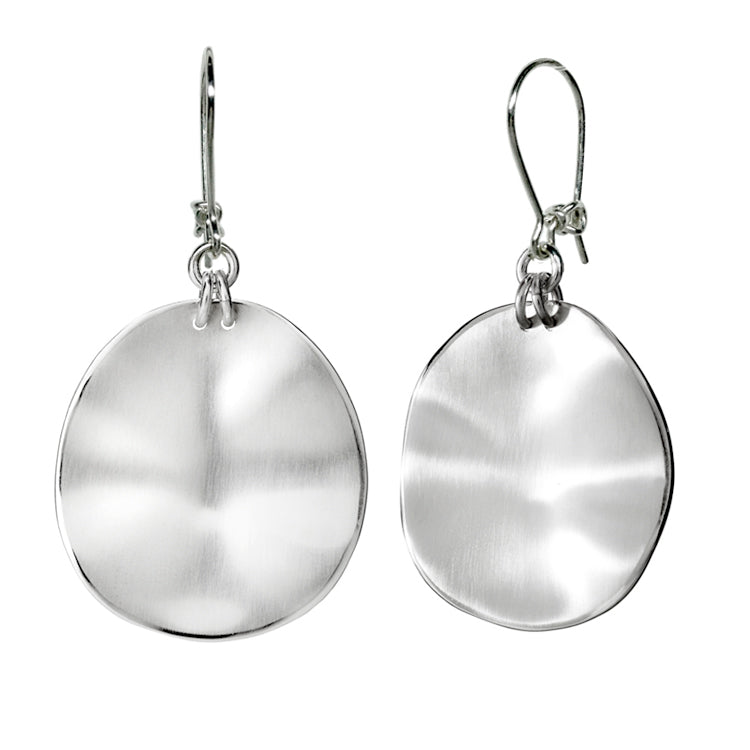 Large Concave Disc Drop Earrings | Magpie Jewellery