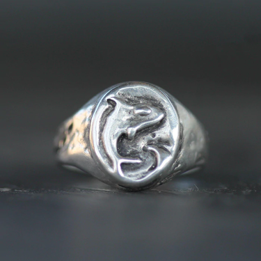 Orca Sterling Silver Signet Ring