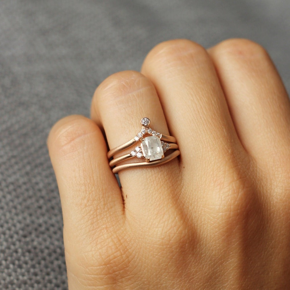 'Aria' Emerald Shaped Diamond Engagement Ring | Magpie Jewellery