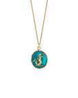 14k Gold Mermaid Talisman - Mediterranean Blue - Magpie Jewellery