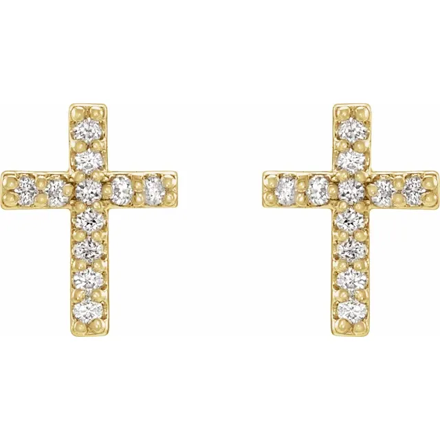 Diamond Cross Earrings - Magpie Jewellery