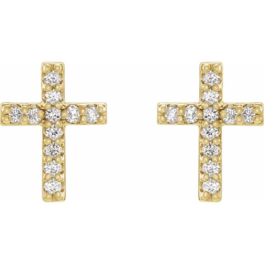 Diamond Cross Earrings - Magpie Jewellery