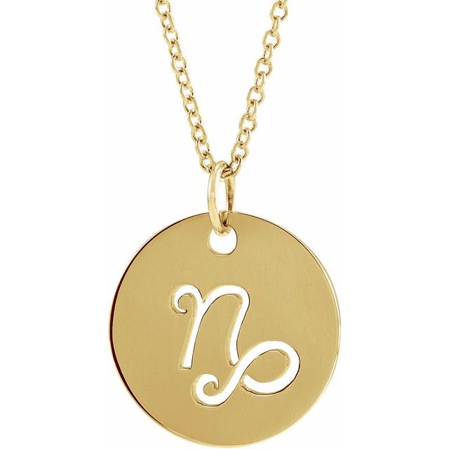 Zodiac Symbol Necklace  Capricorn
