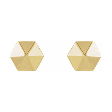 14k Hexagon Earrings - Magpie Jewellery