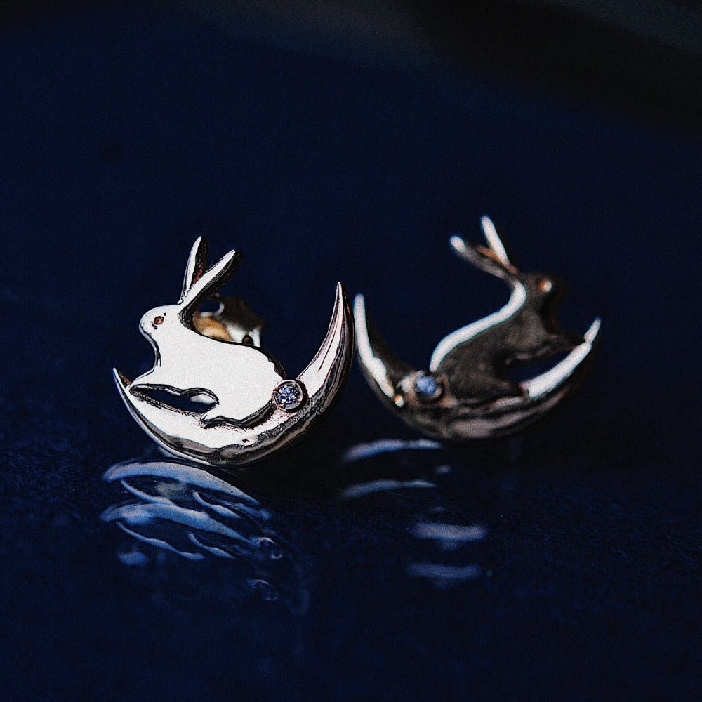 Moon Bunny Earrings - Magpie Jewellery