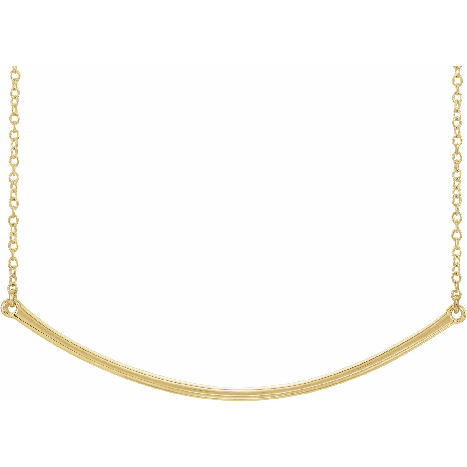14K Yellow Curved Bar Necklace - Magpie Jewellery