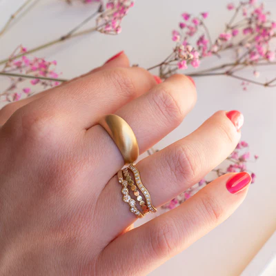 Luna Bombe Ring | 8mm - Magpie Jewellery