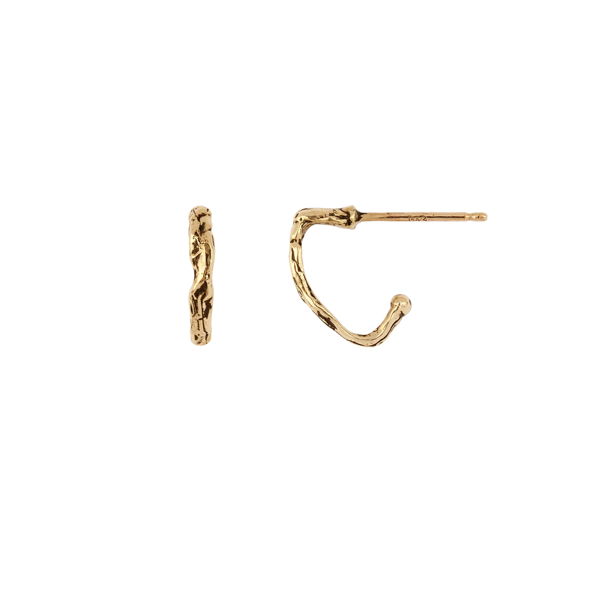 Extra Small 14K Gold Open Shield Hoops | Magpie Jewellery