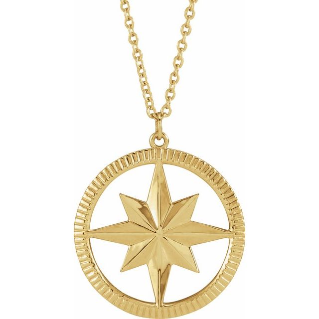 14k Compass Necklace - Magpie Jewellery