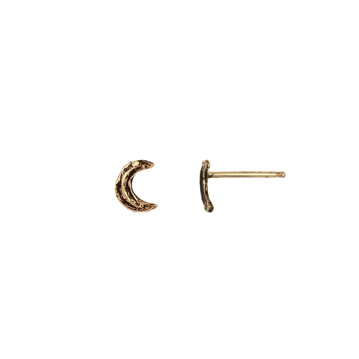 Crescent Moon 14K Gold Symbol Stud | Magpie Jewellery