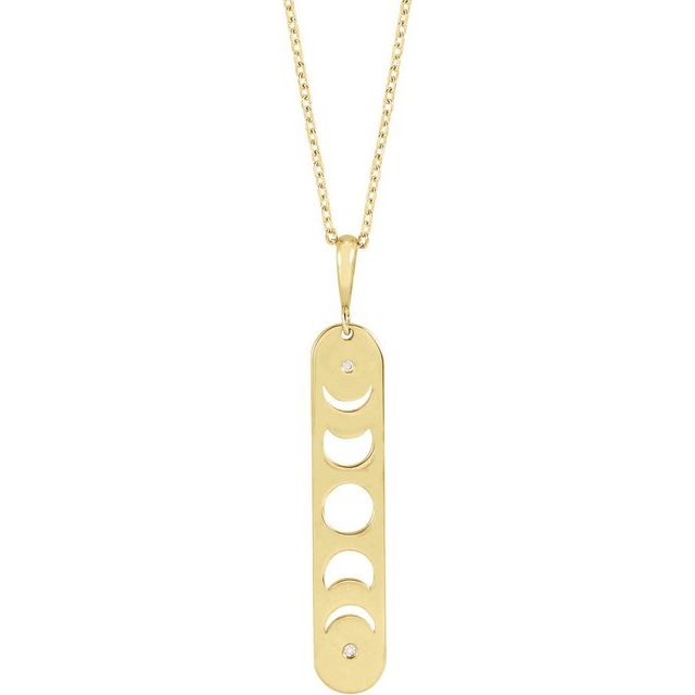 Diamond Moon Phase Bar Necklace 16-18&quot; - Magpie Jewellery