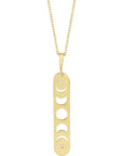 Diamond Moon Phase Bar Necklace 16-18" - Magpie Jewellery