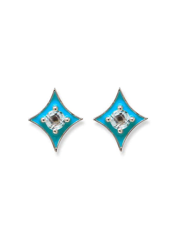 Jac+Jo Gothic Diamond Enamel Studs | Magpie Jewellery