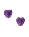 Amethyst Sweetheart Gem Stud Earrings | Magpie Jewellery