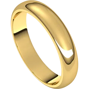 Half Round Gold 4mm Wedding Band - Magpie Jewellery