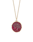 14k Gold Tree of Life Talisman - Deep Raspberry - Magpie Jewellery