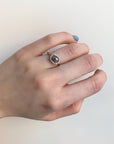 Rose Gold Salt & Pepper Diamond Halo Engagement Ring | Magpie Jewellery