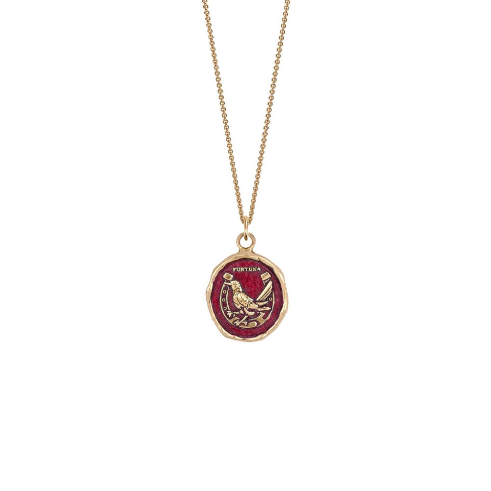 14k Gold Luck Talisman - Deep Raspberry - Magpie Jewellery
